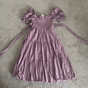 Pink blush maternity baby doll dress